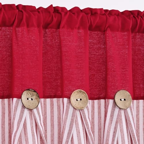 ASPMIZ Farmhouse Cotton Linen Swag Valances - Image 4