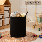 OIAHOMY 100L Nursery Hamper Laundry Basket Laundry Hamper Black - Image 3