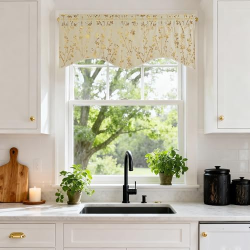NICETOWN Blackout Light Beige Kitchen Valances Decor - Image 3
