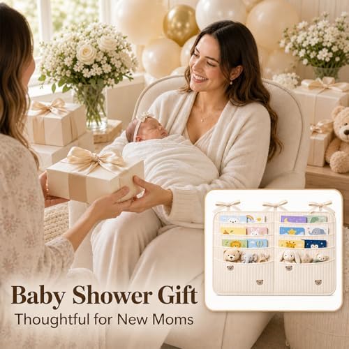 Bedside Caddy Nursery Playpen Organizer, Hanging Crib Book & Toy Storage - Image 6