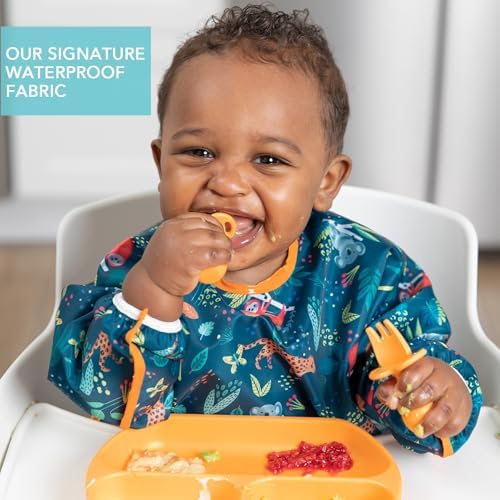 Bumkins Sleeved Bib for Girl or Boy, Baby and Toddler for 6-24 Mos, Essential - Image 3
