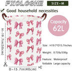 Bow laundry basket for girls, Nursery Hamper, Waterproof collapsible canvas - Image 7