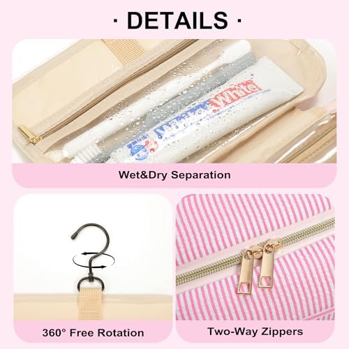 TOPEAST Travel Hanging Toiletry Bag, Personalized Initial Toiletry Pouch - Image 4
