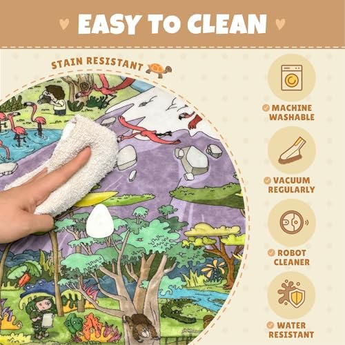Large Kids Playroom Rug 8x10 – Desert Adventure Safari Animal Map Carpet - Image 4