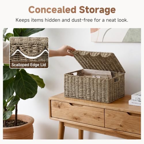 StorageWorks Scalloped Wicker Basket - Image 4