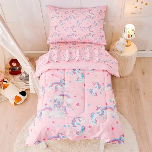 lasoftan Pink Unicorn Toddler Bedding Set by Unknown