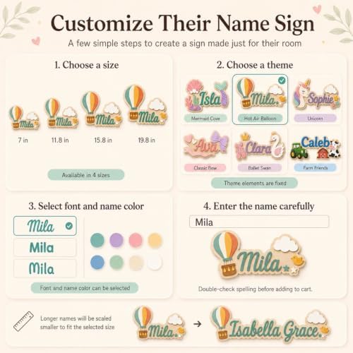 Custom Wooden Name Sign for Baby Nursery, Kids Room Door & Wall Decor - Image 6