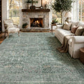 JOLLYVOGUE 9x12 Area Rugs for Living Room, Washable Rug, Moss Green by JOLLYVOGUE