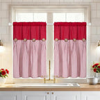 ASPMIZ Boho Linen Kitchen Curtains 36 Inch Length, Farmhouse Kitchen Window - Image 2