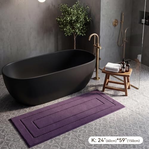 GRANNY SAYS Purple Bathroom Runner Rug 59" x 24", Soft Microfiber Bath Mat - Image 5