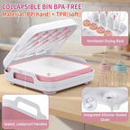 Yecuip Collapsible Baby Bottle Wash Basin w/Drying Rack & Drain Plug - Image 3