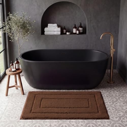 GRANNY SAYS Brown Bathroom Rug 36" x 24", Non-Slip Microfiber Bath Mat by GRANNYSAYS