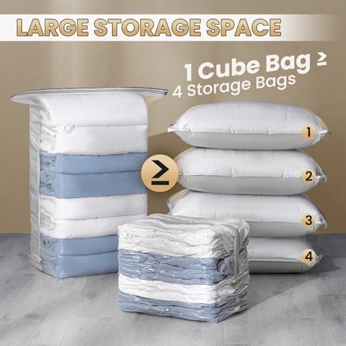 TAILI 6 Pack Cube Vacuum Storage Bags - Image 3