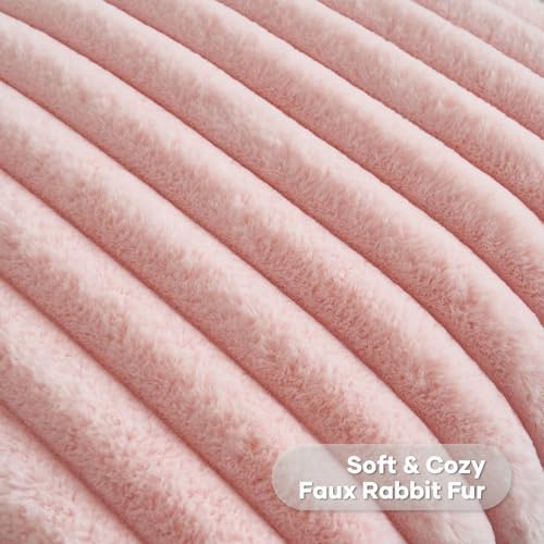 FUTEI Pack of 2 Faux Fur Throw Pillow Covers 16x16 Inch - Image 2
