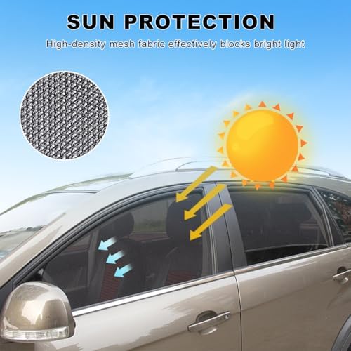 2PCS Car Window Shade, 19.3"×29.1" Magnetic Auto Front Side Window Cling - Image 4