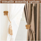 Leinuosen 2 Pack Boho Curtain Holdbacks Rattan Tiebacks - Image 5