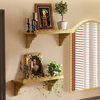 QsQueen Scalloped Wood Wall Shelf – 17 Inch Floating Shelf - Image 2