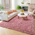 Amdrebio Blush Pink Large Fluffy Area Rug 6x9 - Image 3