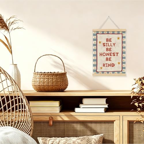 Kids Room Decor, Boy Nursery Decor Boho Retro Classroom Framed Poster, Be Silly - Image 3