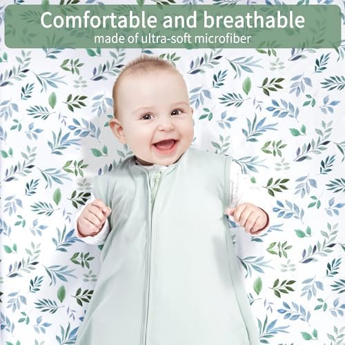GUNTAIL Baby Crib Sheets for Boys Girls, 2 Pack Fitted Crib Sheet for Standard - Image 2