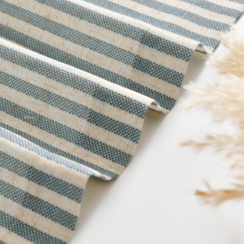 jinchan Linen Boxter Striped Kitchen Valances Blue 50 x 16 inch 2 Panels - Image 7