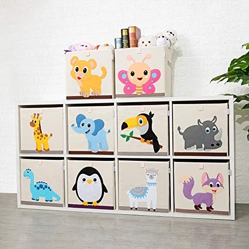 13 Inch Animal Cube Storage Bins, Foldable Fabric Kids Toy Box & Toy Chest - Image 5