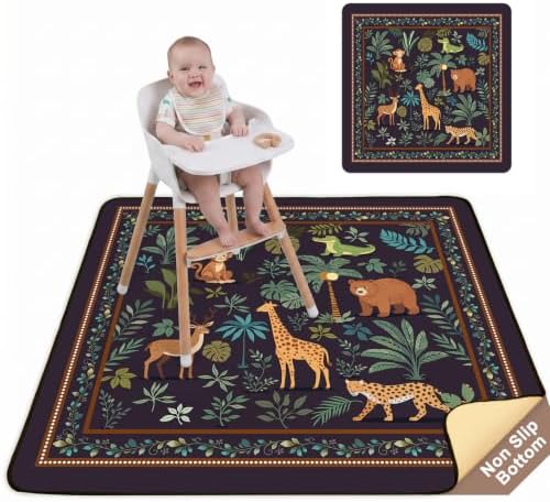 Splat Mat for Under High Chair Waterproof Non Slip Floor Mat for Baby by UnicornCastle