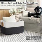 Goodpick 75L Extra Large Woven Rope Blanket Basket, Dark Gray - Image 5