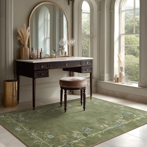 Washable Bedroom Area Rugs 4X6: Small Living Room Rug Non Slip Throw Carpet - Image 6