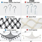 Cotton Stuffed Animal Organizer, Handmade Macrame Hanging Net Hammock - Image 5