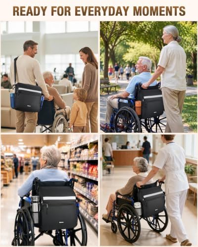 Tiptops Wheelchair Back Bag, Wheelchair Accessories Large Capacity Wheelchair - Image 7
