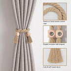 NICEEC 2 Pack Wooden Cube Magnetic Curtain Tiebacks Boho Home Decor Drape Tie - Image 3