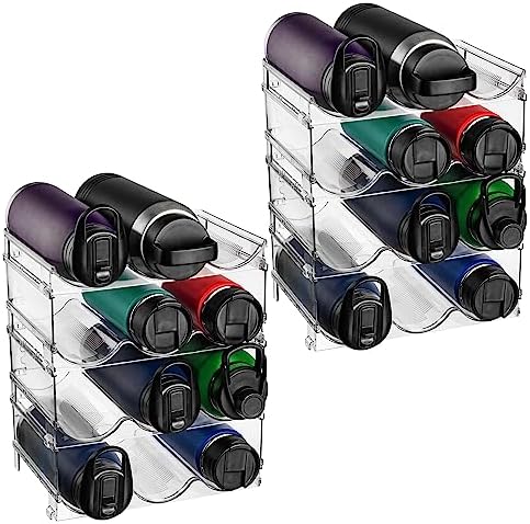 ClearSpace Water Bottle Organizer, Stackable Cabinet Storage, 8 Pack by ClearSpace