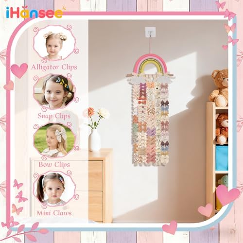Rainbow Hair Bow Organizer for Girls Baby Hair Clips Holder Ribbons - Image 6