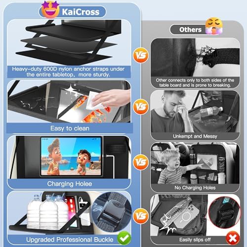 Backseat Car Organizer with Foldable Tray, Car Seat Organizer - Image 2