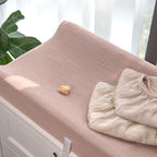 lulumoon Muslin Changing Pad Cover: 32x16 Fit Standard Rectangle Pad - Image 6