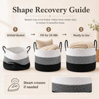 JMvicyroam 115L Extra Large Machine Washable Cotton Rope Blanket Basket - Image 6