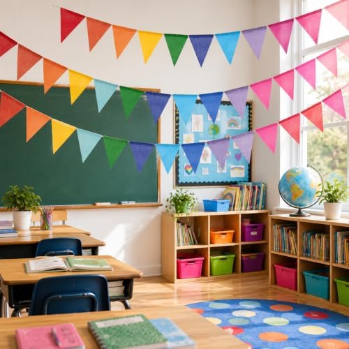 G2PLUS Pennant Banner Triangle Flag Bunting Garland Rainbow Flags 36PCS - Image 5