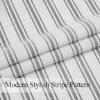 ZJDECOR Black White Stripe Semi Sheer Kitchen Window Valances - Image 5