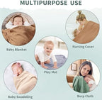 Muslin Swaddle Blankets for Newborn, 2 Pack Breathable Soft Receiving Blanket - Image 6