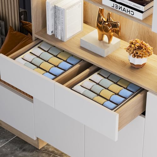 Joyoldelf Sock Drawer Organizer Divider Underwear Organizer 16-cell Fabric - Image 3