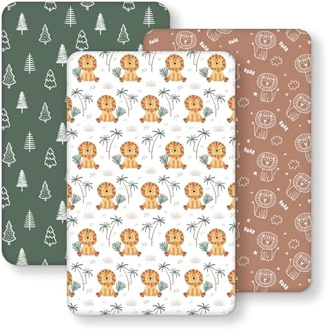 Baby Bedside Bassinet Sheets Fitted, 33”x20” Compatible by FIEMOL