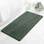 Chenille Bathroom Rug 26"x44" Hunter Green, Non-Slip Plush Bath Mat by Kildoss