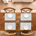 Dusty Blue Gingham Placemats Light Blue Checkered Table Mats - Image 4