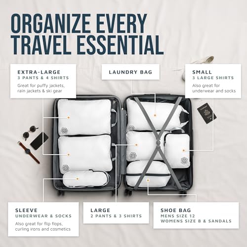 TRIPPED Travel Gear Large Compression Packing Cubes 7-Piece Set - Image 2