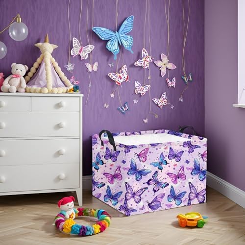 Rectangular Butterfly Basket Baby Storage Basket Storage Bin Organizer Box Room - Image 3
