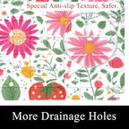 Bathtub Mat Non Slip 26.8x15.1In, Tomato Florals Bath Mat - Image 2