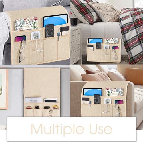 Joywell Remote Control Holder Armchair Caddy Armrest Organizer Champagne - Image 5