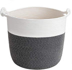 Goodpick Woven Rope Blanket Basket Living Room, Dark Grey by Goodpick