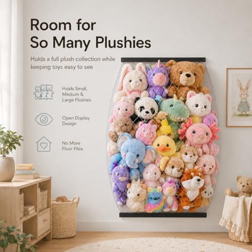 Stuffed Animal Storage Net, Elastic Stuffed Toy Holder, Door/Wall Mount Length - Image 6